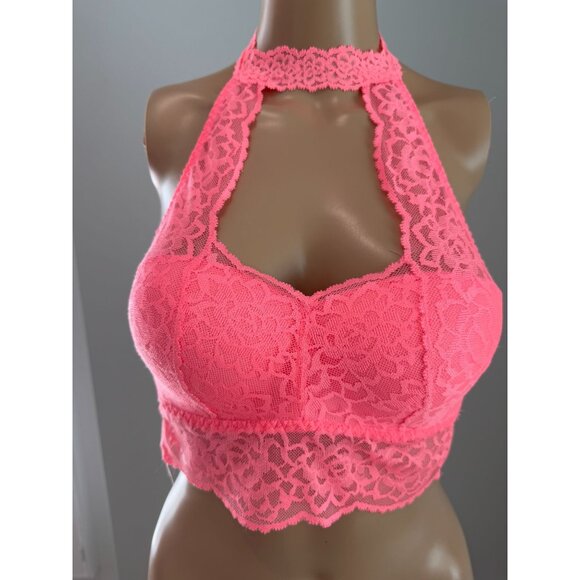 Victorias Secret PINK Lace push up Choker halter bralette, size small - Picture 2 of 12